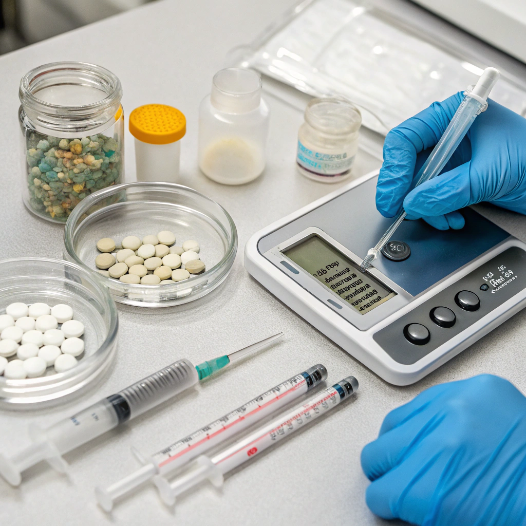 DIY mounjaro injection ingredients and measuring equipment