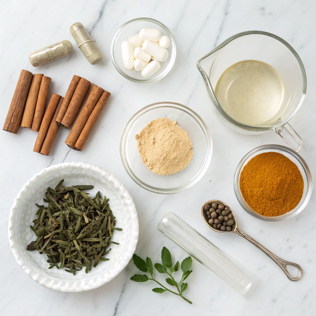 Natural mounjaro recipe ingredients including berberine and herbs for weight loss