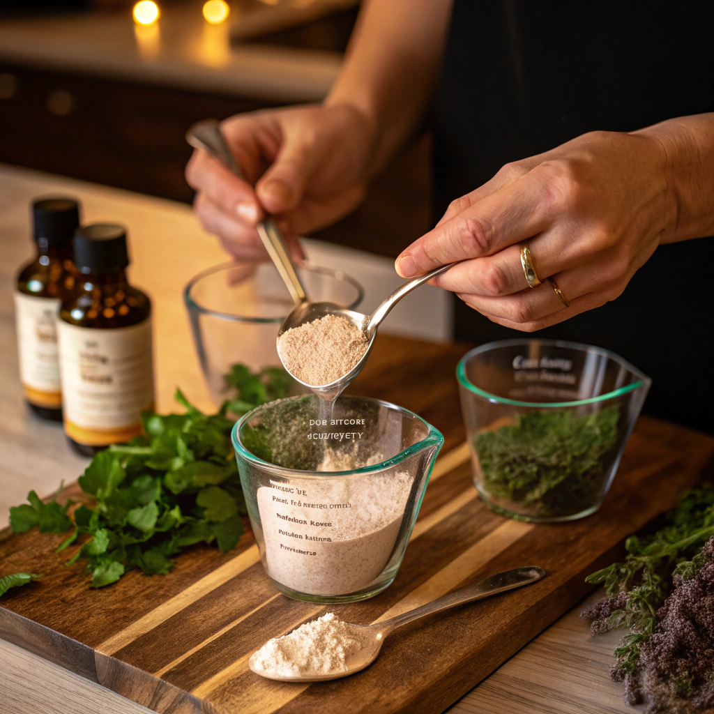 Measuring ingredients for homemade natural mounjaro recipe alternative