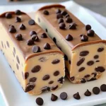 Finished chocolate chip cookie dough bars ready to serve