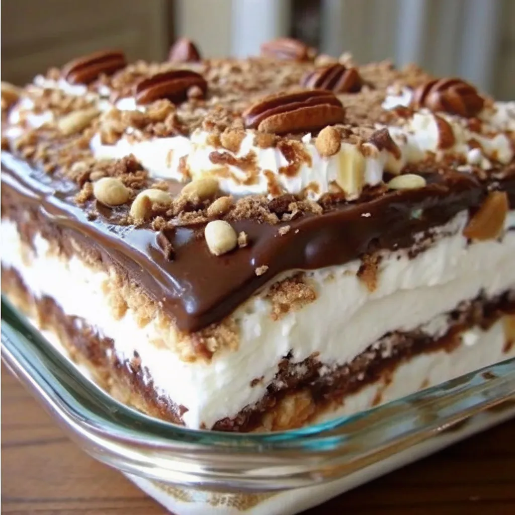 Perfectly plated Sex in a Pan dessert slice ready to serve