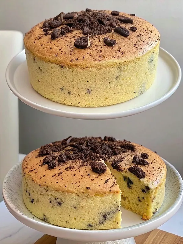 Soft Fluffy Oreo Chiffon Cake