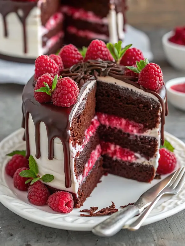 CHOCOLATE RASPBERRY LAYER CAKE
