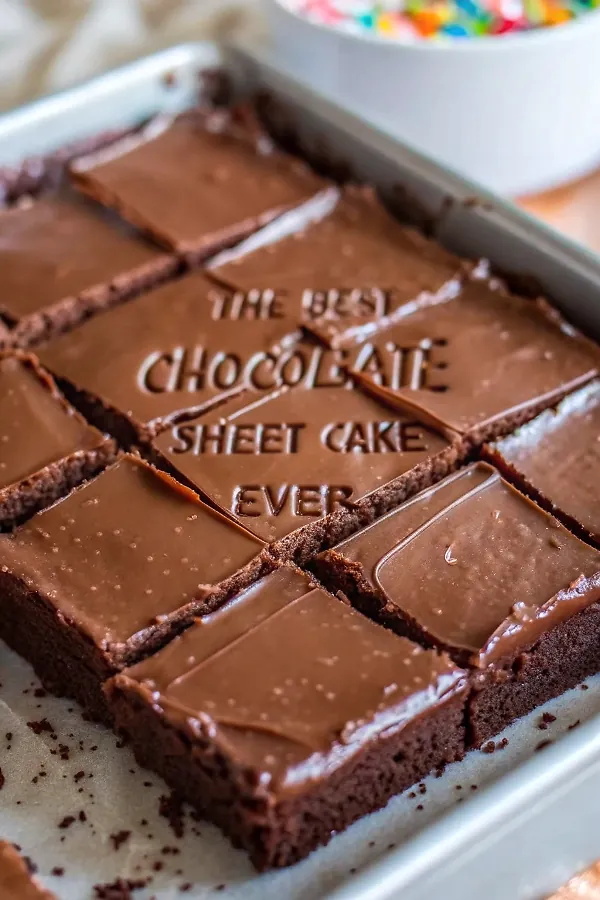 THE BEST CHOCOLATE SHEET CAKE EVER