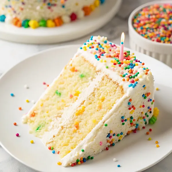 Rainbow Chip Birthday Cake