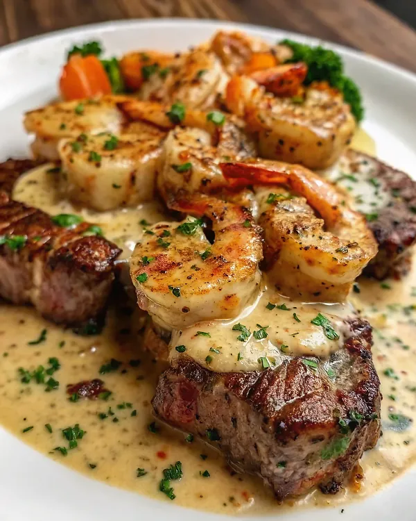 Garlic Butter Skillet Steak and Shrimp