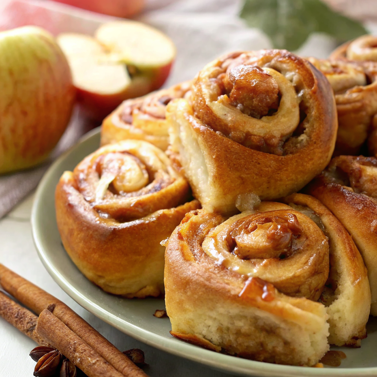 Brioche Cinnamon Rolls with Apples