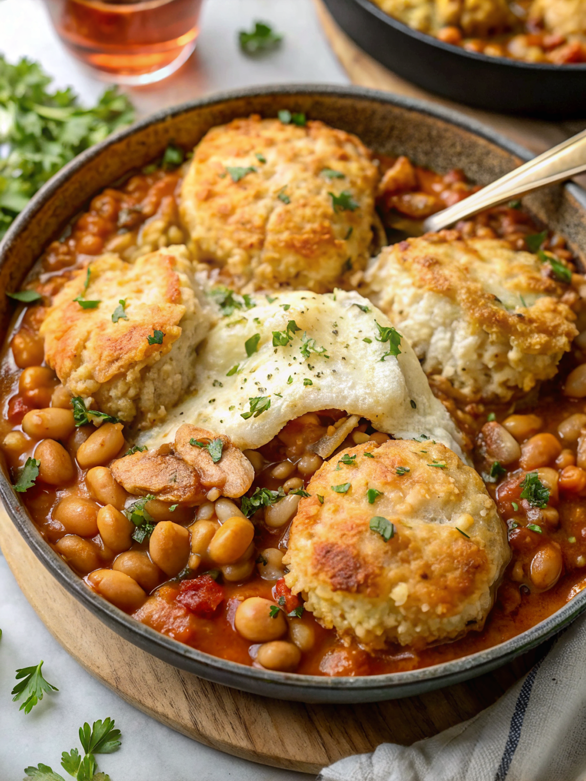 Italian Chicken Cobbler with Cannellini Beans & Parmesan Biscuits
