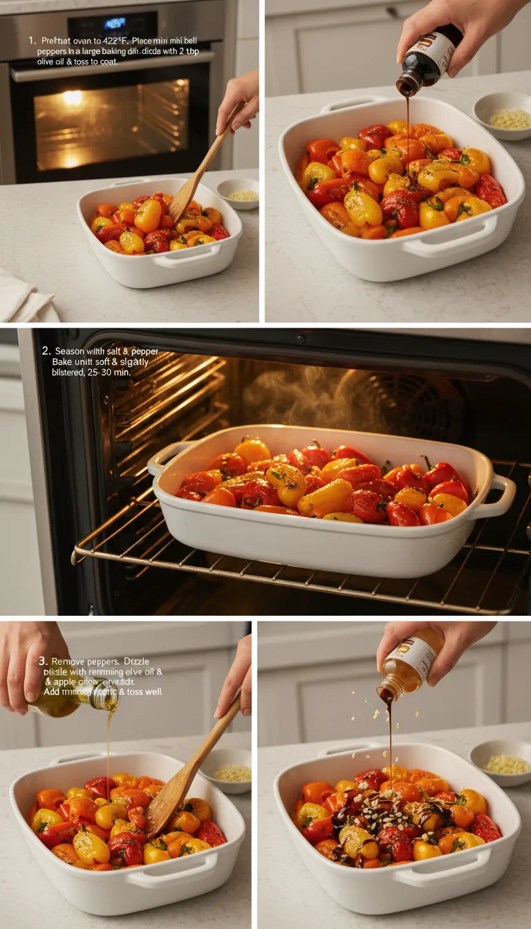 Balsamic Roasted Mini Peppers Step-by-Step