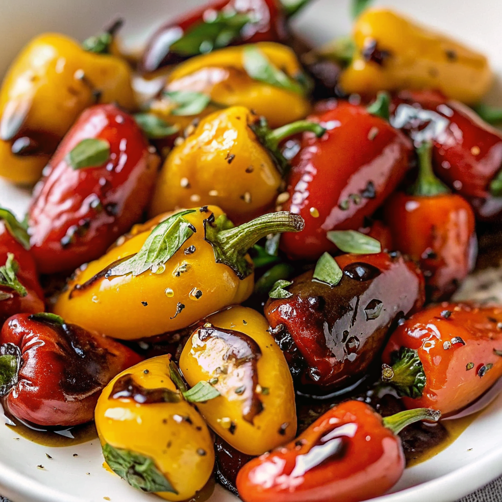 Balsamic Roasted Mini Peppers