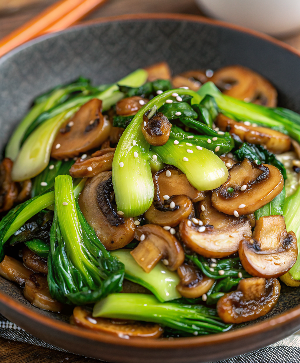 Bok Choy and Mushroom Stir Fry
