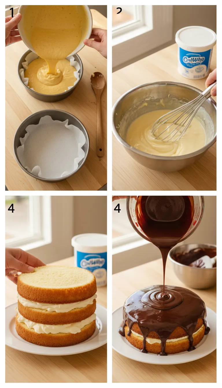 Boston Cream Pie Step-by-Step Instructions