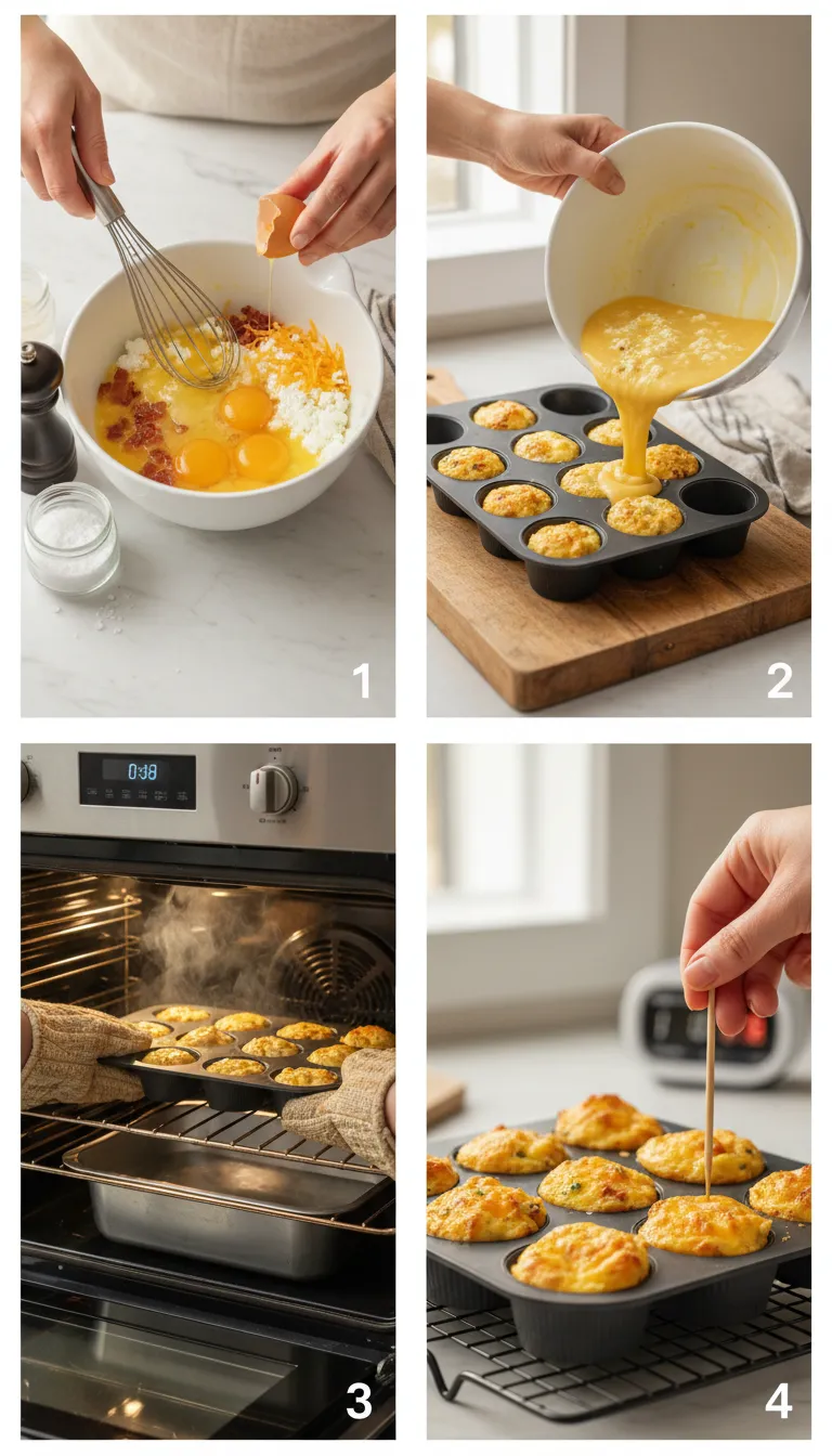 Cottage Cheese Egg Bites Step by Step Instructions