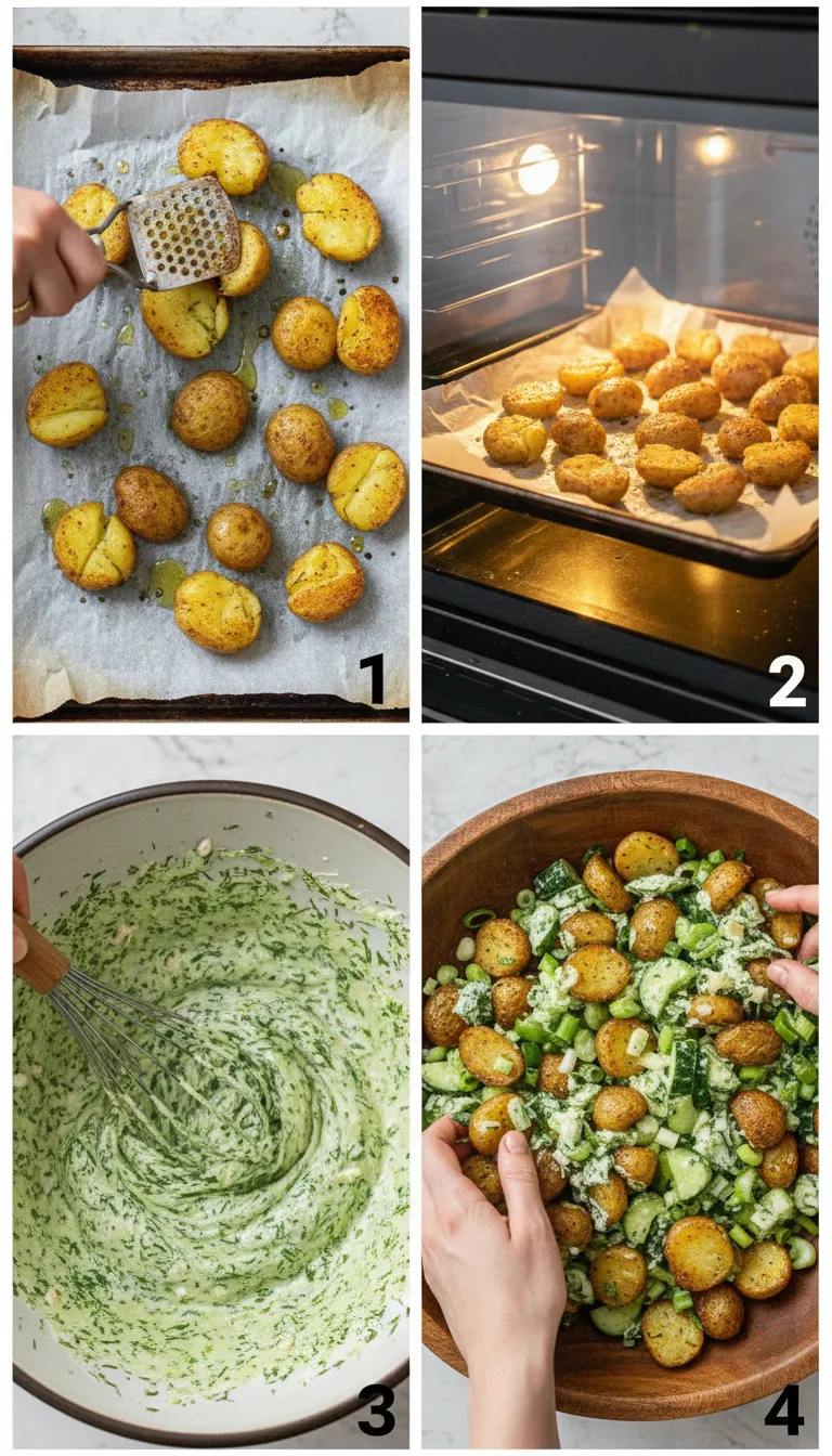 Crispy Smashed Potato Salad Step-by-Step