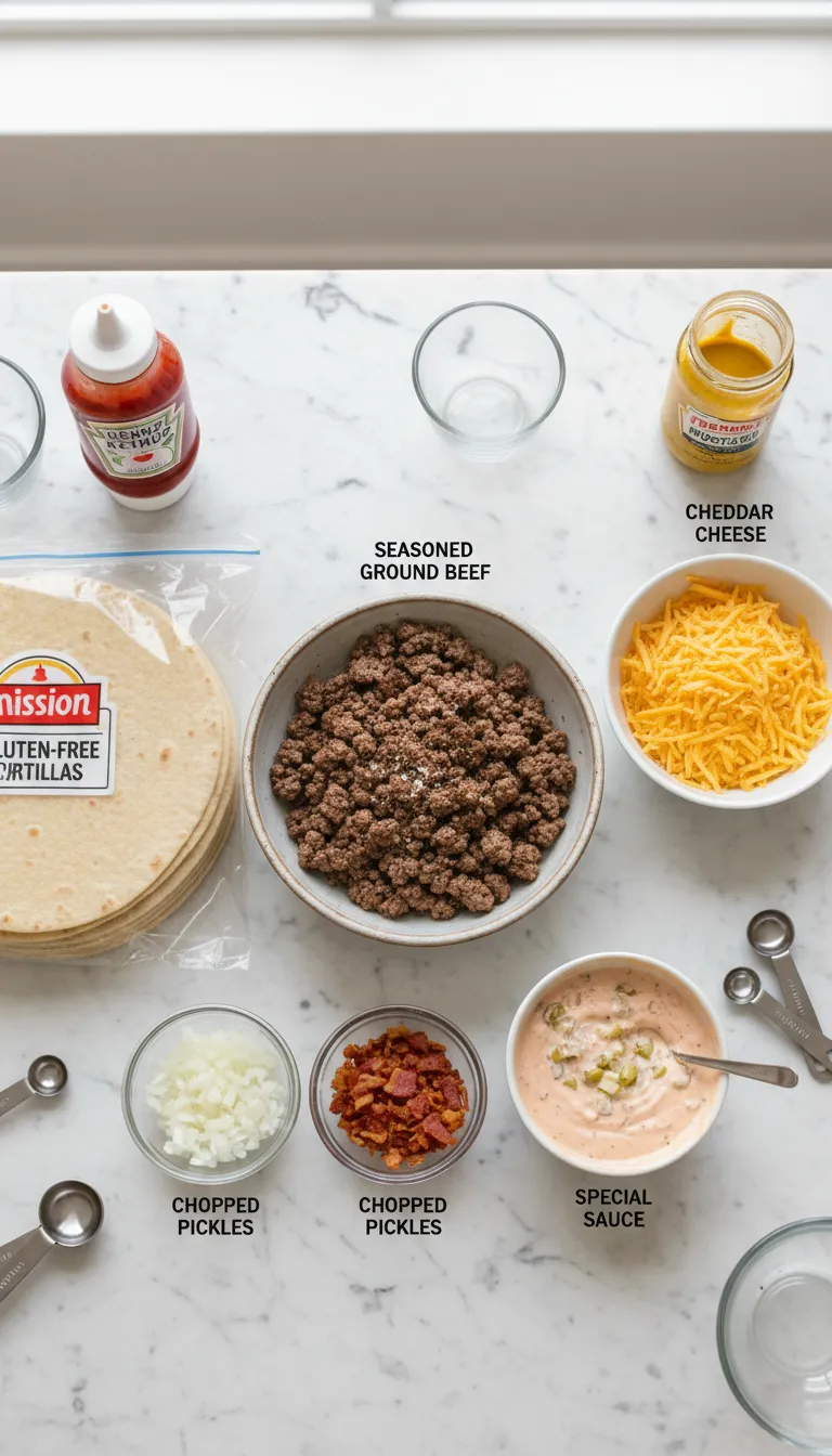 Cheeseburger Quesadillas Ingredients