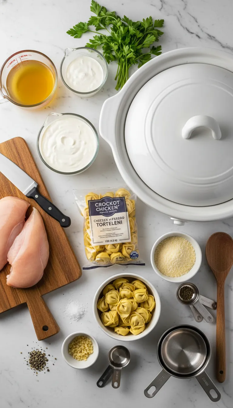Crockpot Chicken Alfredo Tortellini Ingredients