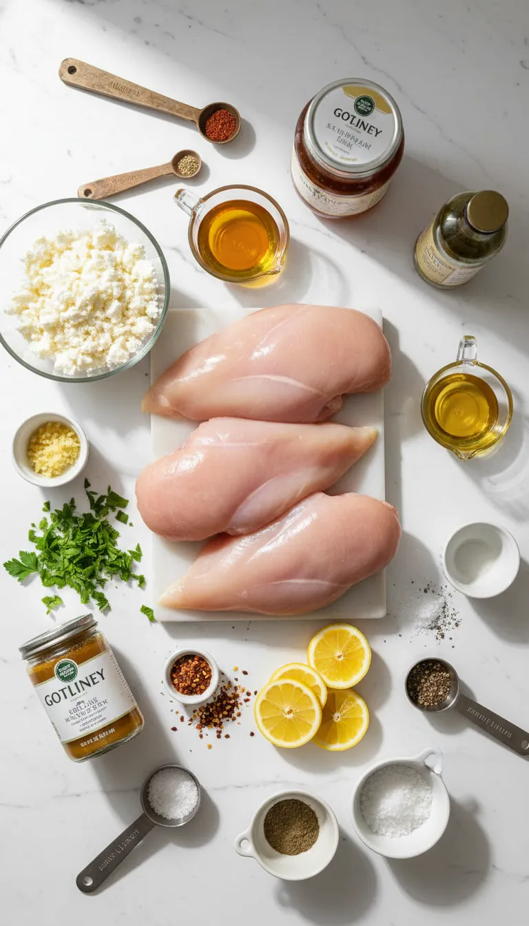 Hot Honey Feta Chicken Dish Ingredients