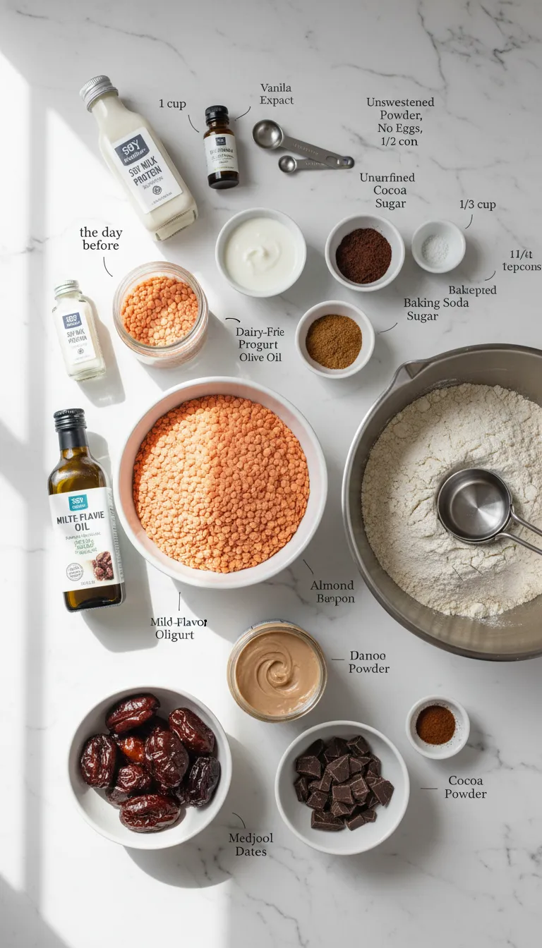 Chocolate Protein Cake (No Protein Powder, No Eggs, 10g Protein) Ingredients