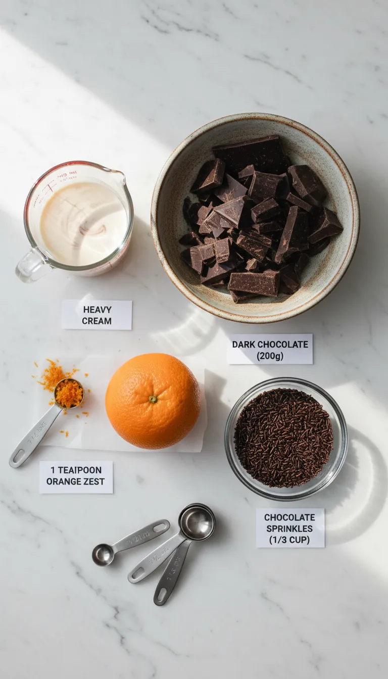 Juicy Orange Chocolate Christmas Truffles Ingredients