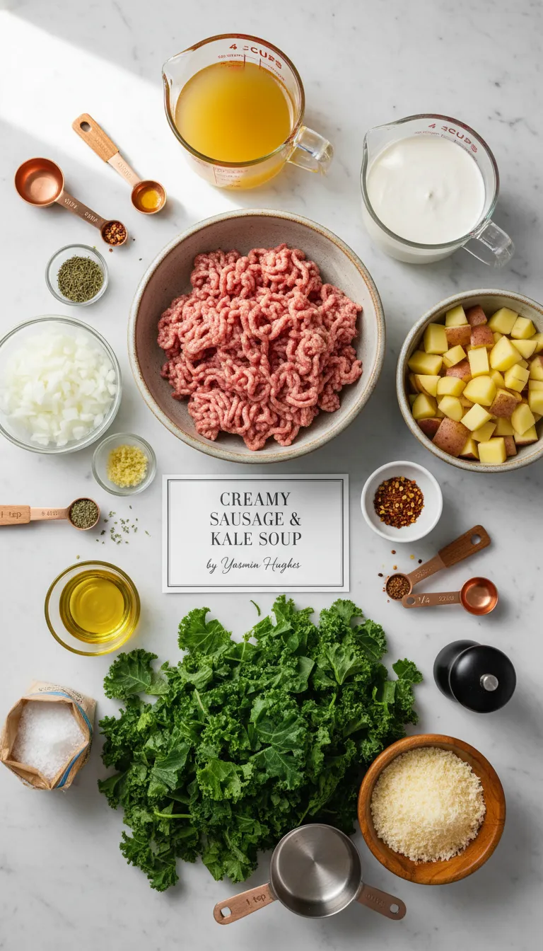 Creamy Sausage & Kale Soup Ingredients
