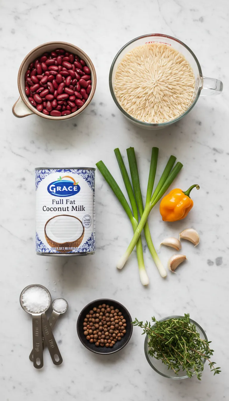 Jamaican Rice and Peas Ingredients
