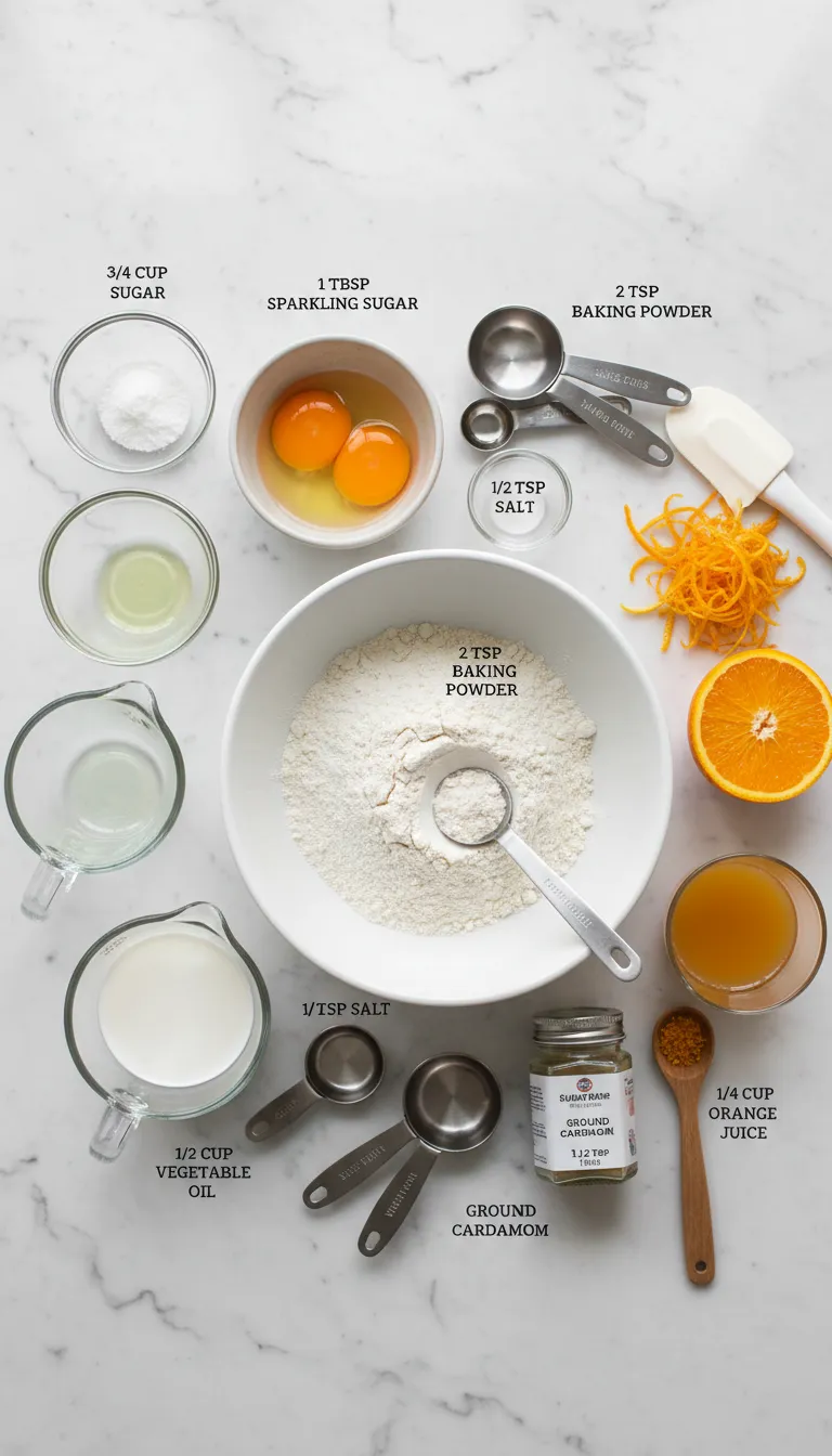 Orange and Cardamom Muffins Ingredients