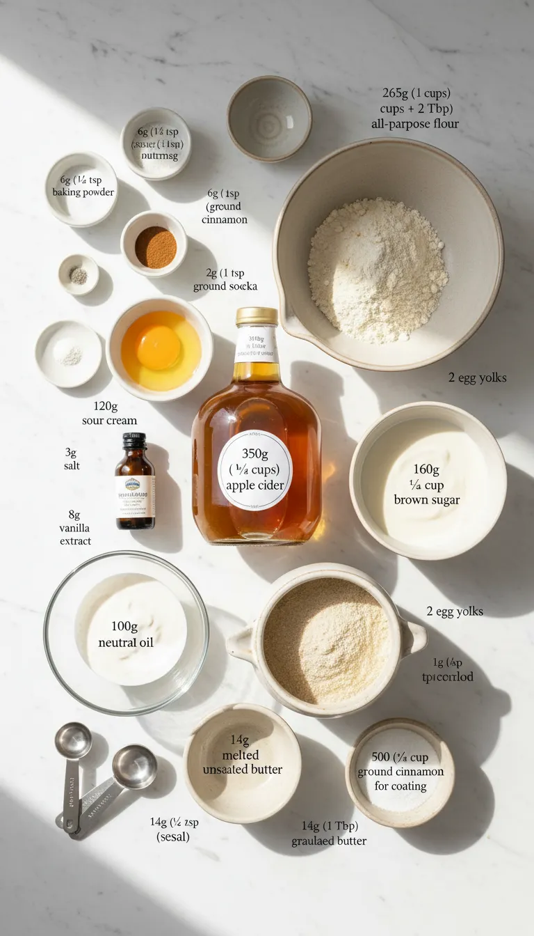 Sourdough Apple Cider Donut Quick Bread Recipe Ingredients