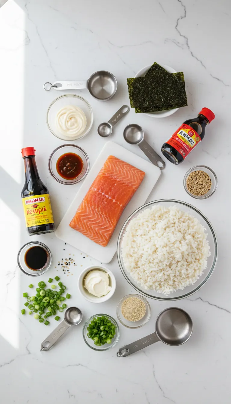 Spicy Salmon Sushi Bake Ingredients