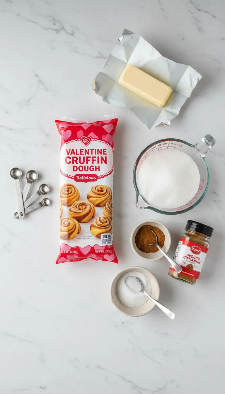 Valentine Delicious Cruffins with Cinnamon Ingredients
