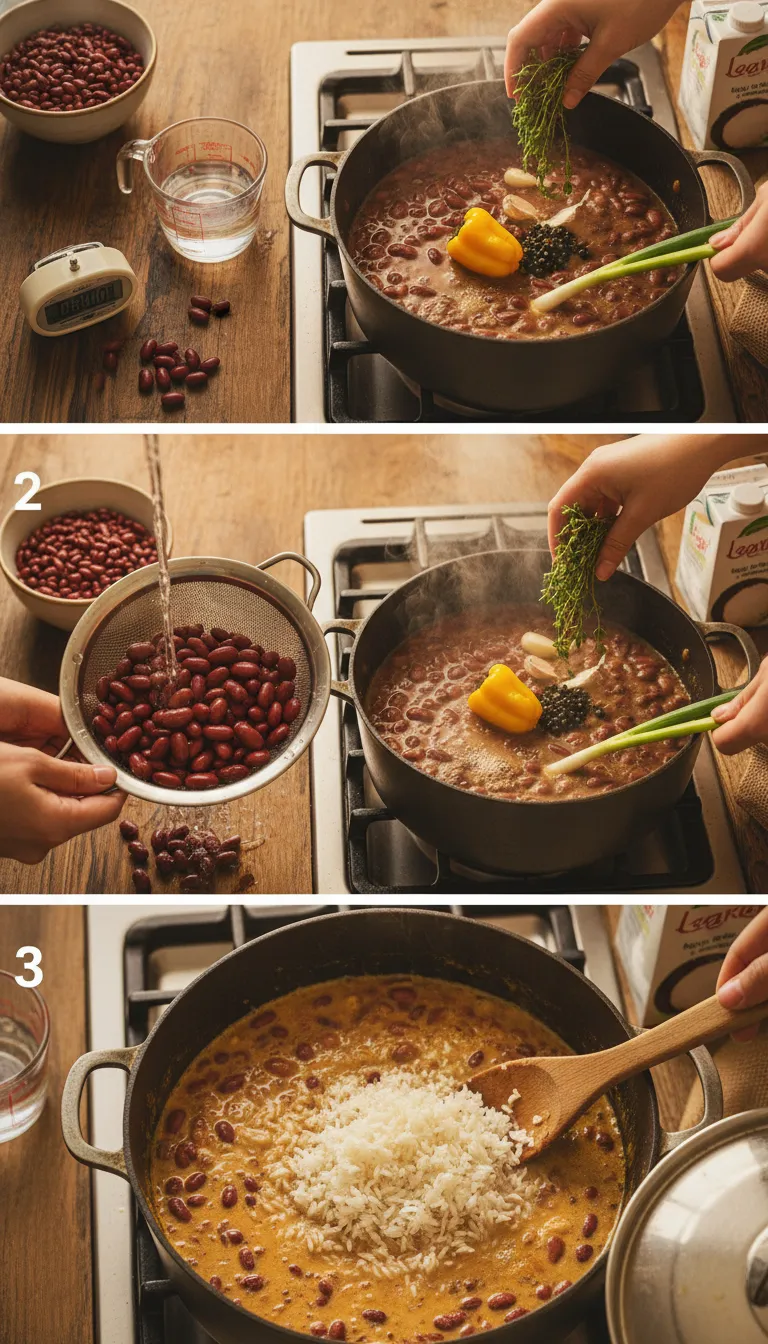 Jamaican Rice and Peas Step by Step