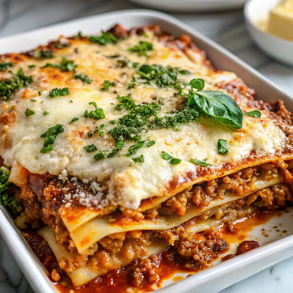 Meaty Lasagna with Cottage Cheese