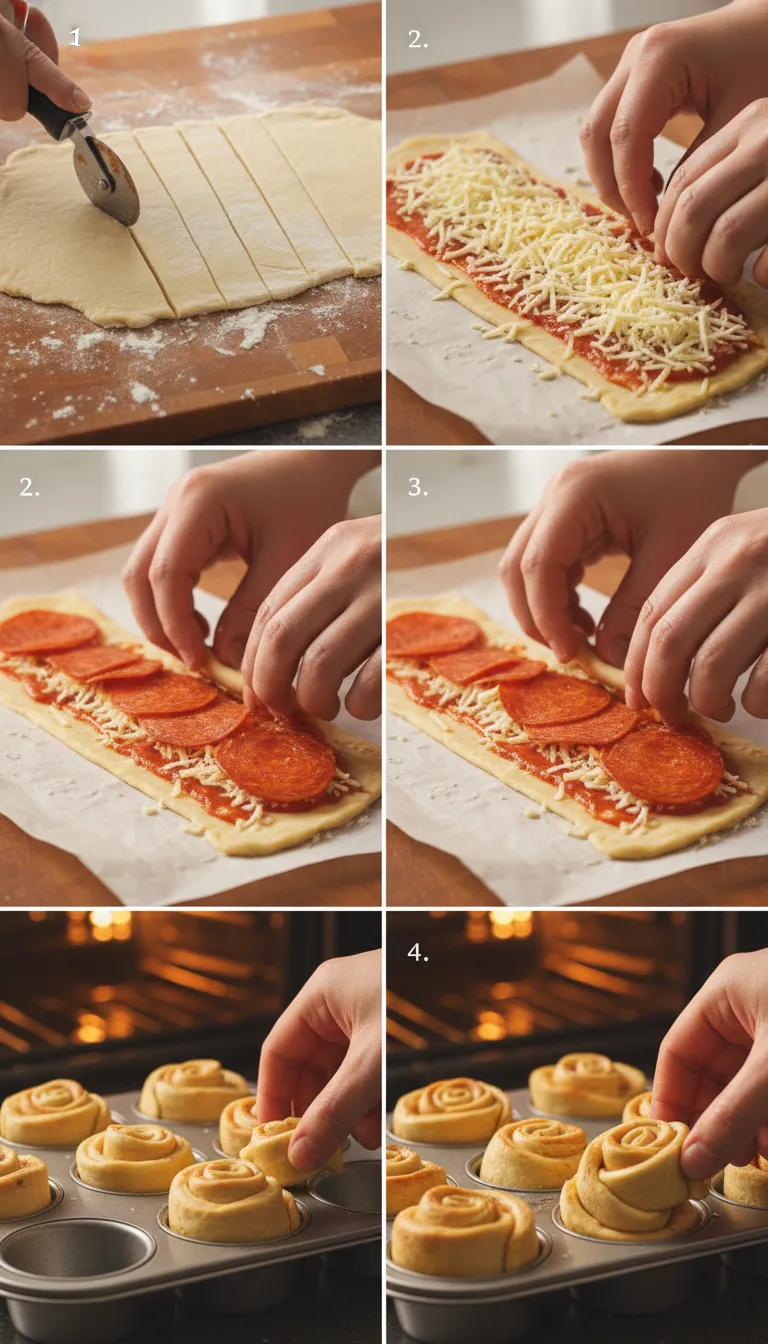 Pizza Roses Step by Step