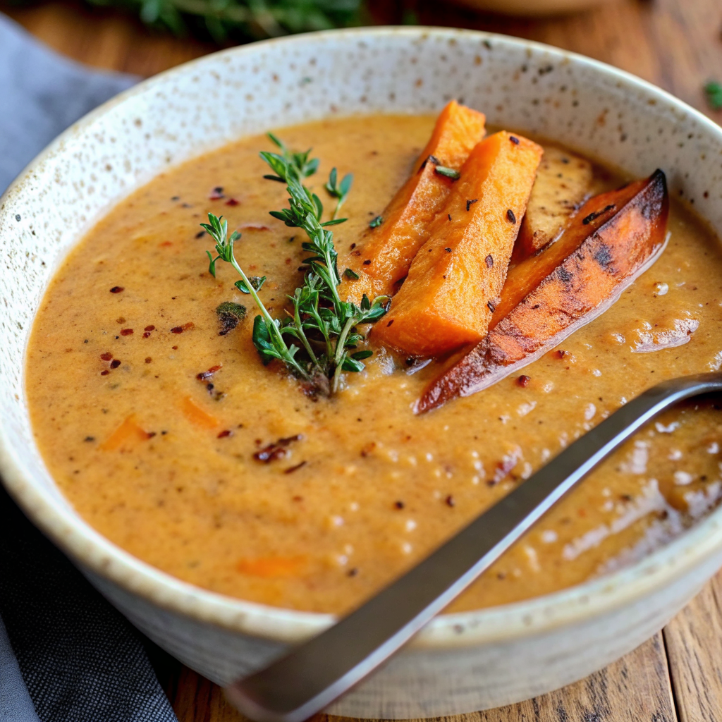 Roasted Italian Sweet Potato Soup