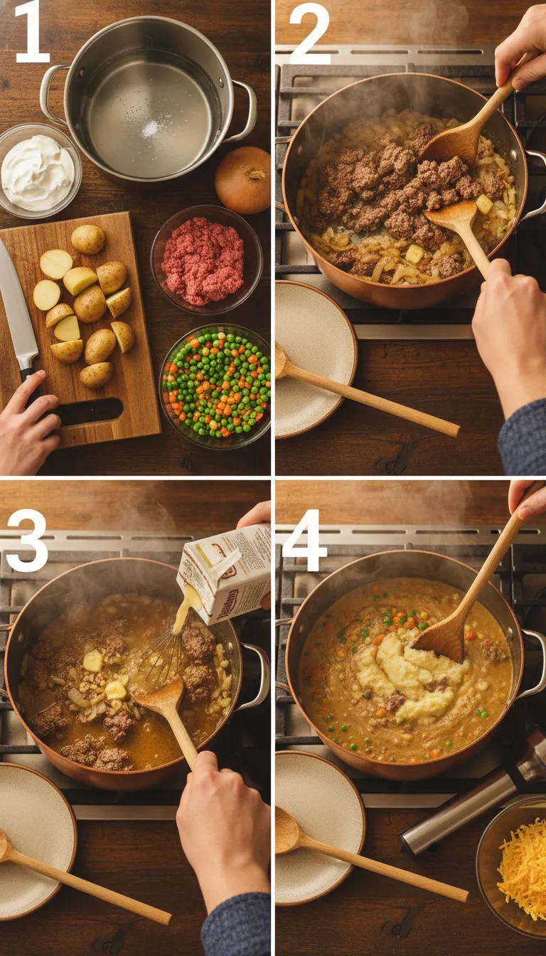 Shepherd's Pie Soup Step-by-Step
