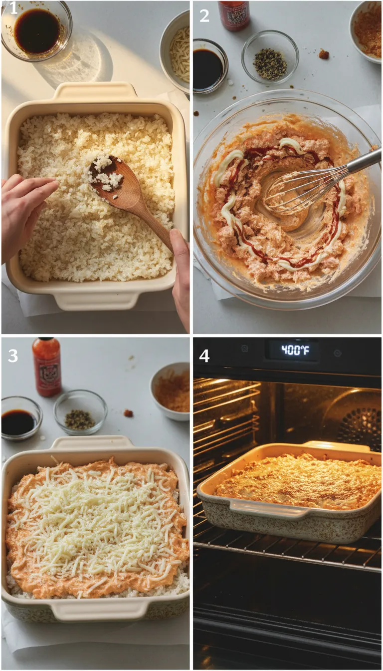 Spicy Salmon Sushi Bake Step-by-Step
