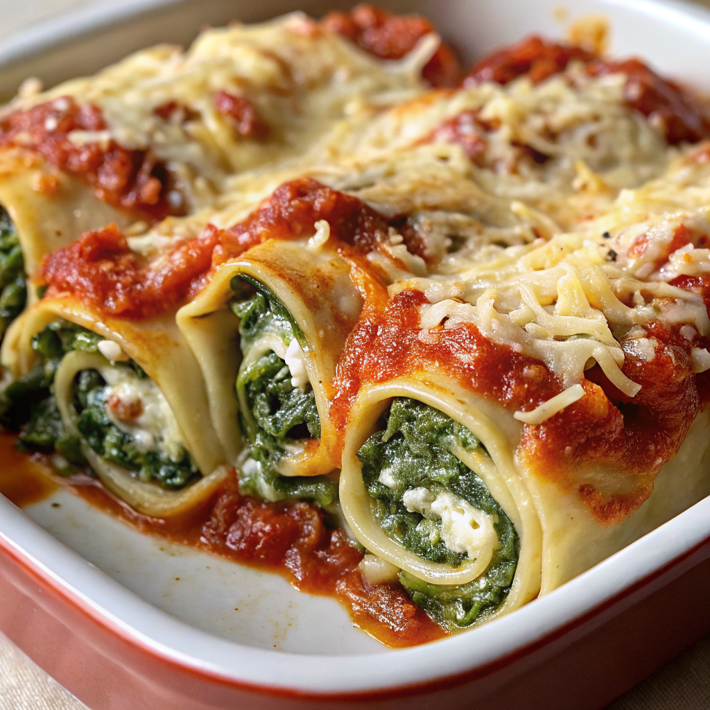 Spinach and Cheese Lasagna Pinwheels