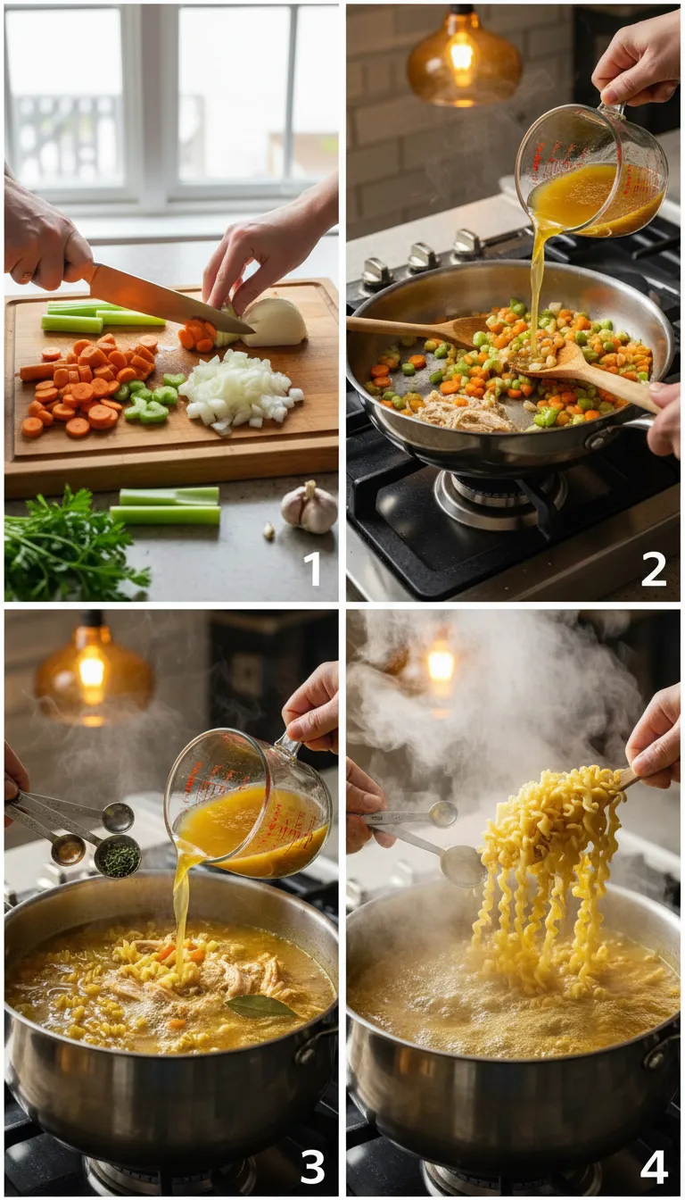 The Best Homemade Chicken Noodle Soup Step by Step