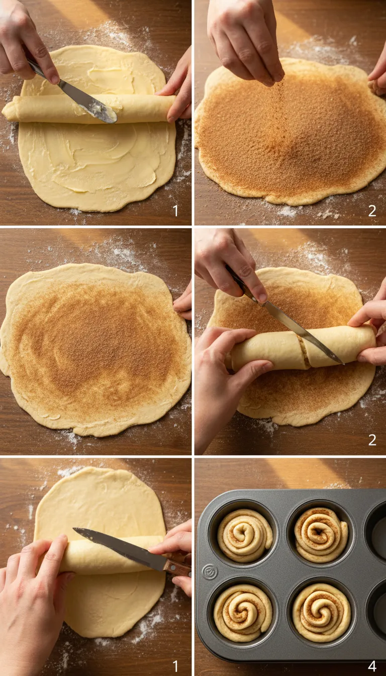 Valentine Delicious Cruffins with Cinnamon Step by Step