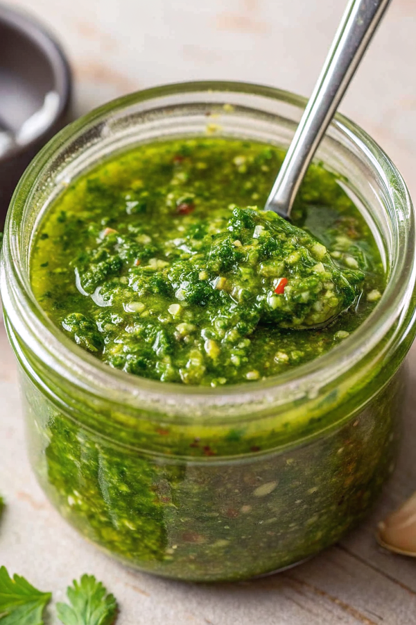 Zhug (Yemenite Hot Sauce With Cilantro and Parsley)