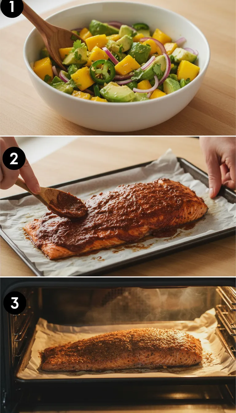 BBQ Salmon Bowls with Mango Avocado Salsa Step-by-Step
