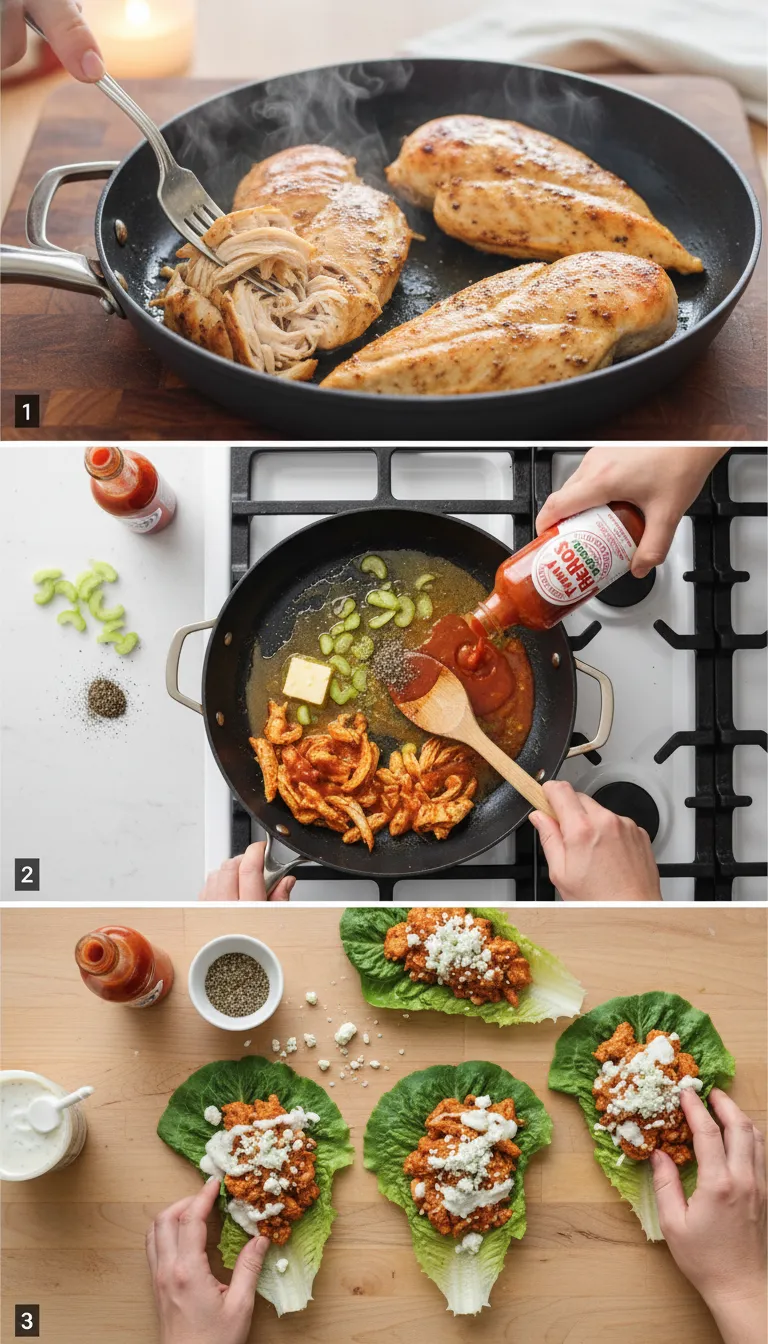 Buffalo Chicken Lettuce Wraps Step-by-Step