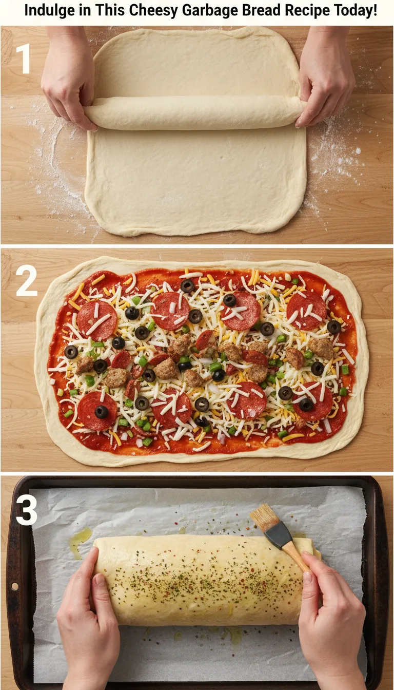 Cheesy Garbage Bread Step-by-Step