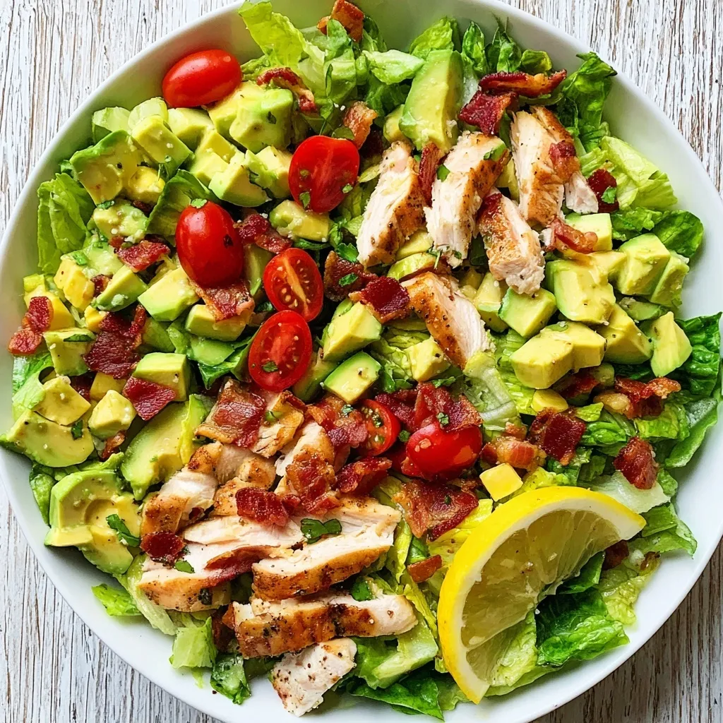 Chicken Bacon Avocado Chopped Salad with Lemon Vinaigrette