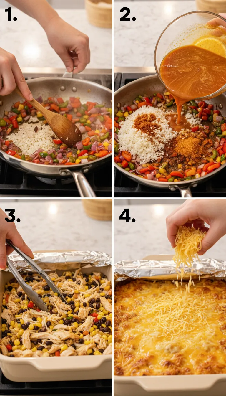 Chicken Burrito Casserole Step-by-Step