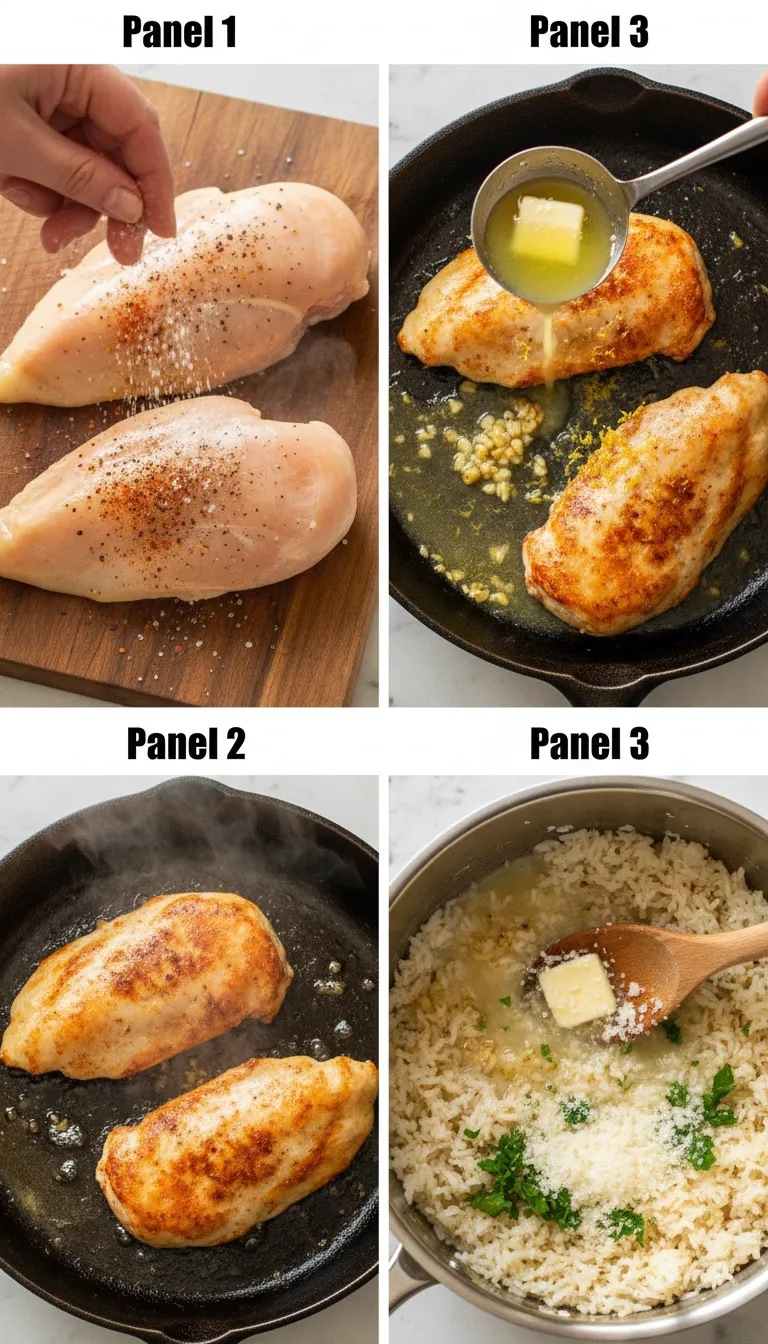 Chicken Scampi with Garlic Parmesan Rice Step-by-Step