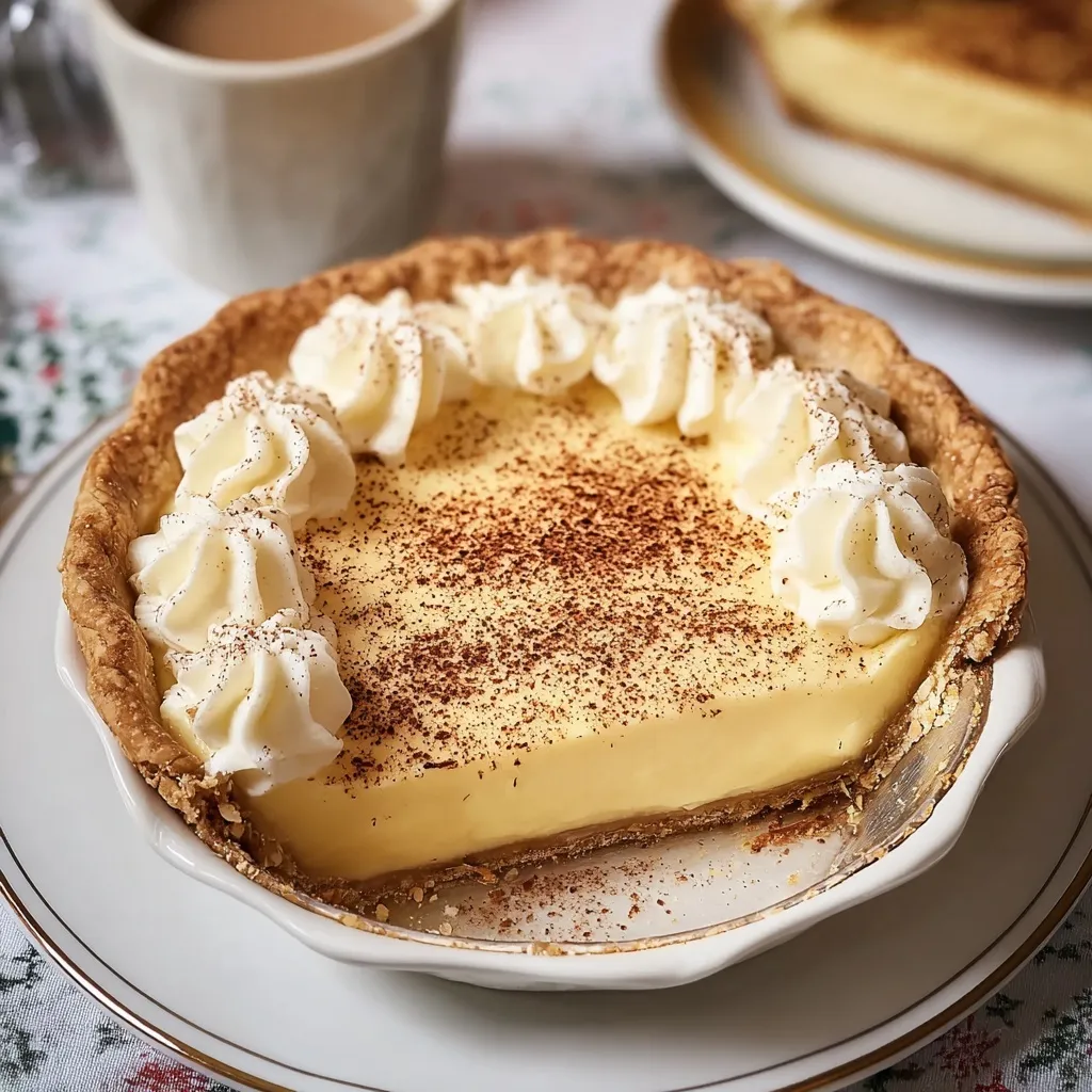 Christmas Eve Cinnamon-Vanilla Creamy Custard Pie Recipe