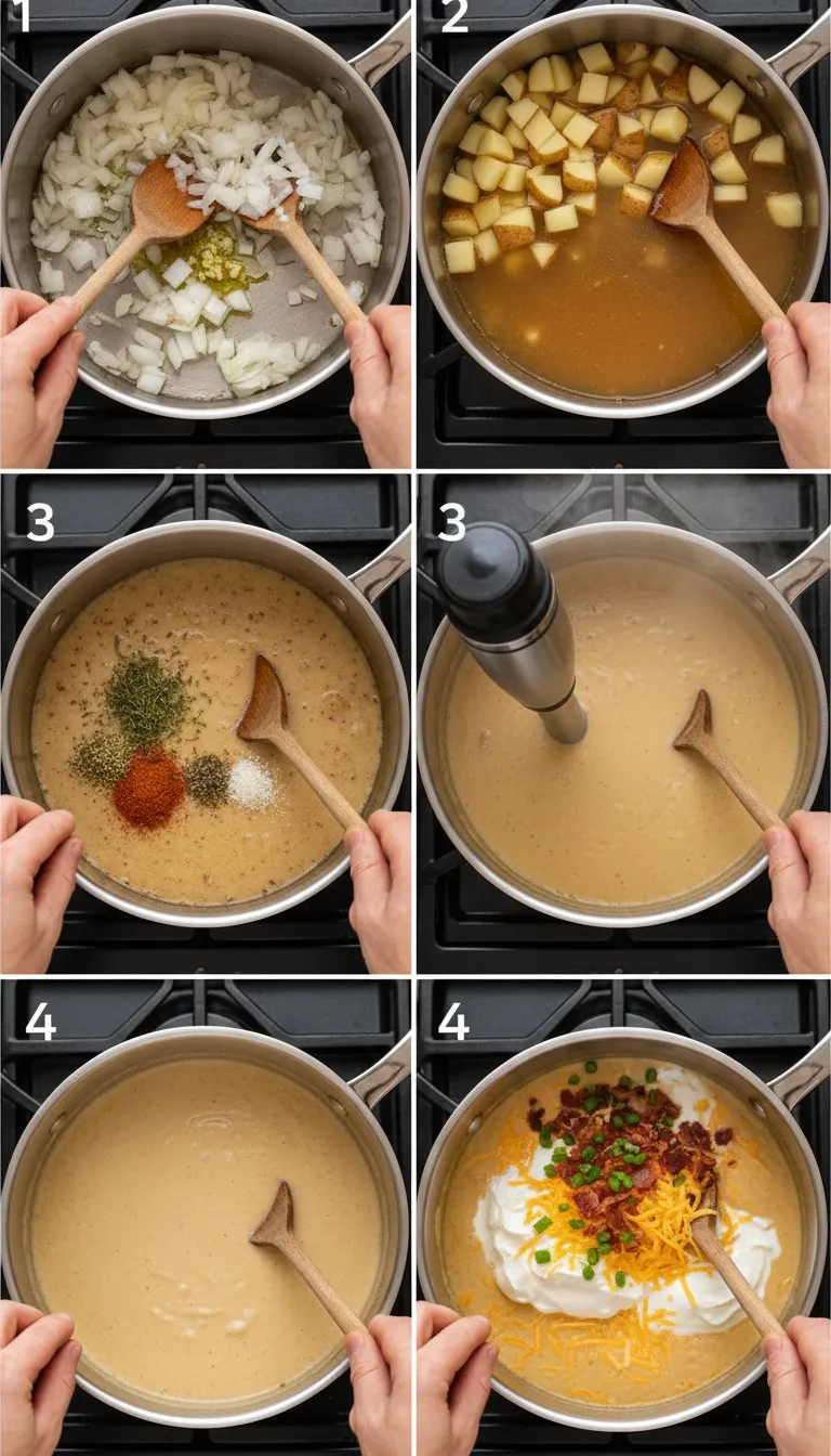 Comforting Loaded Baked Potato Soup Step by Step