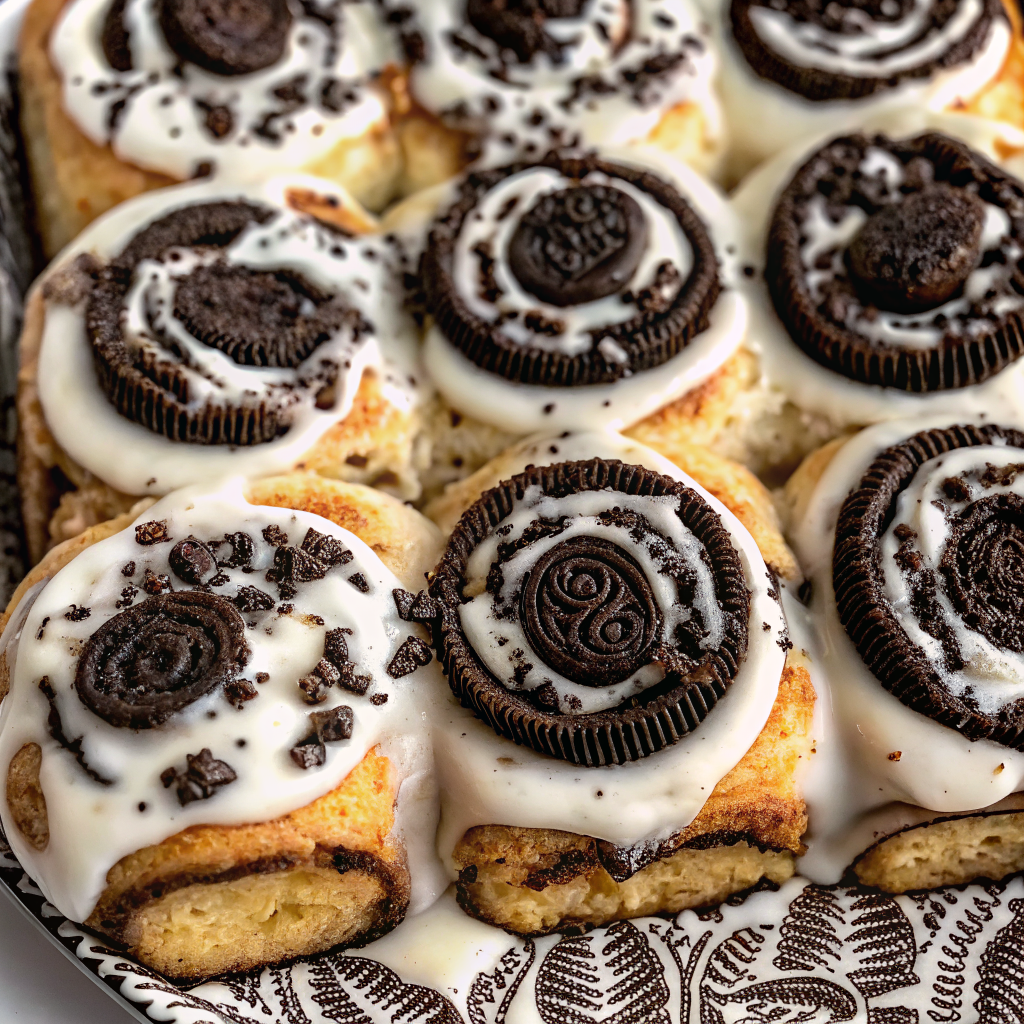 Cookies and Cream Cinnamon Rolls