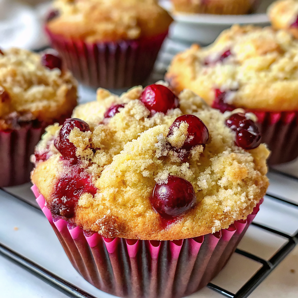 Cranberry Orange Muffins with Streusel Topping