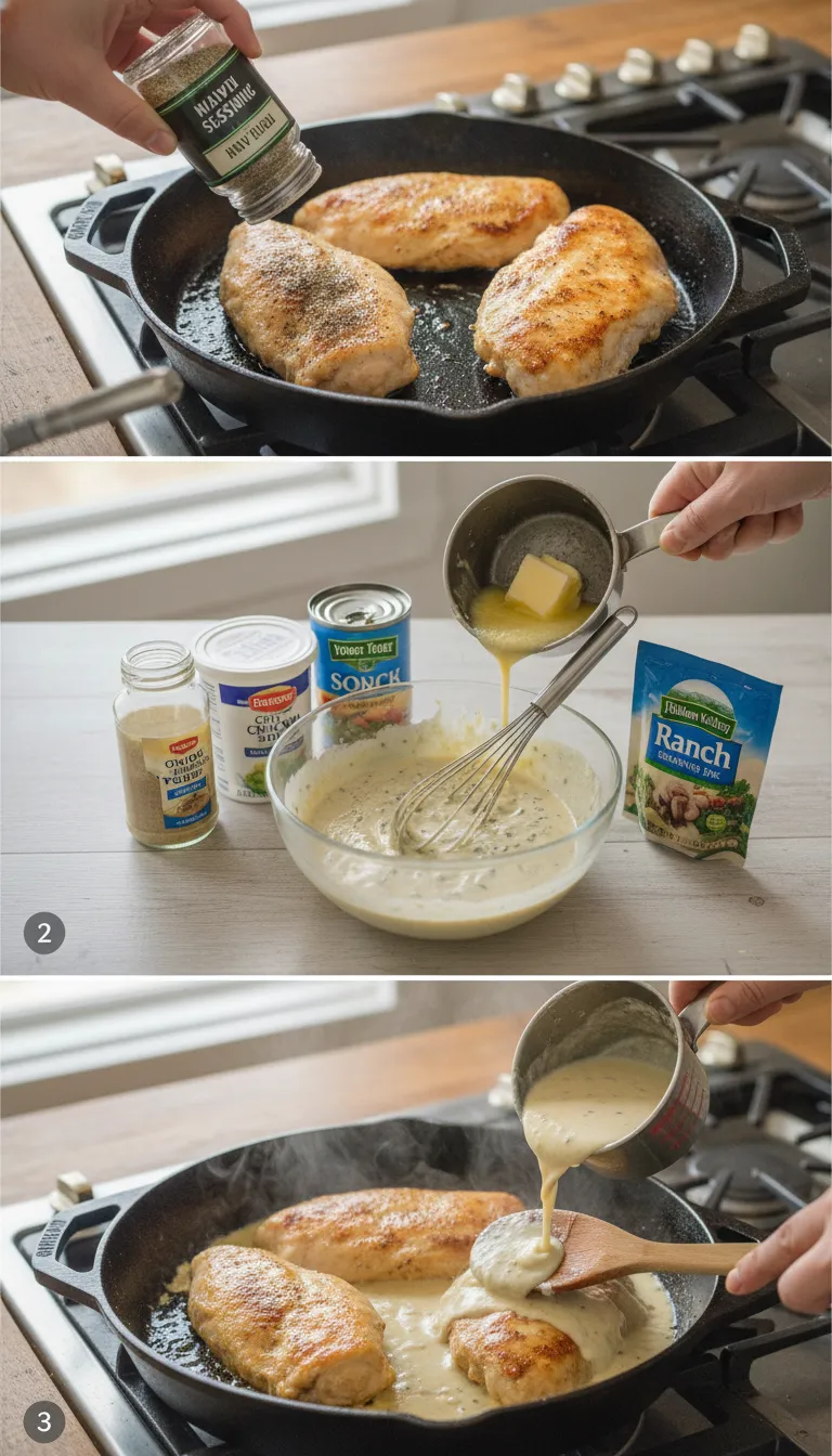 Creamy Ranch Chicken Step-by-Step